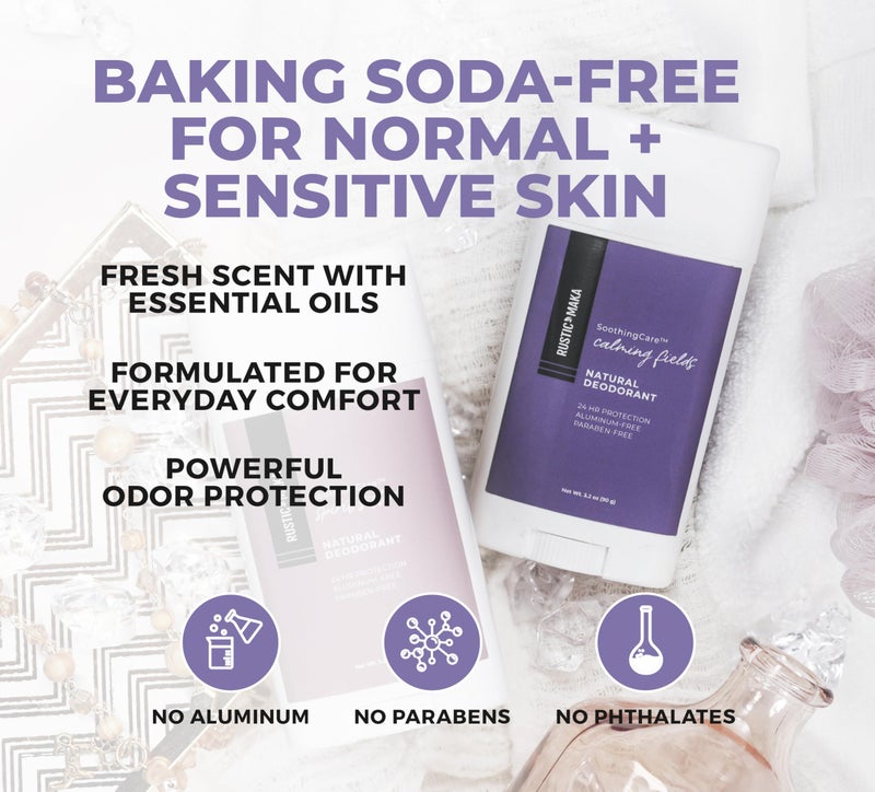 Rustic MAKA Natural Deodorant | Calming Fields | Aluminum-Free & Paraben-Free | Baking Soda-Free & Cruelty-Free | Odor-Neutralizing with Lavender + Mint | For Women & Men - Image 4